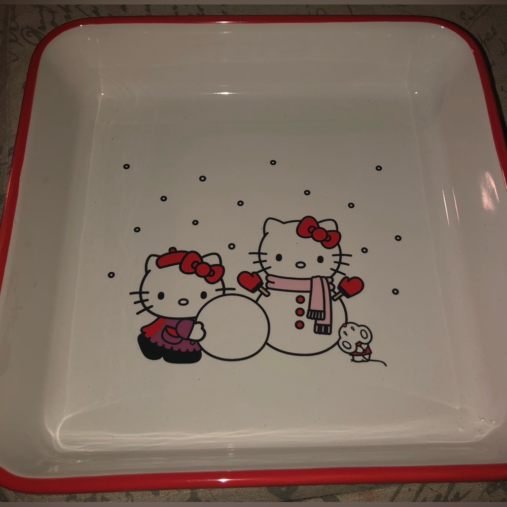 Sanrio Hello Kitty Christmas Snow Man Ceramic Bakeware Baking Dish